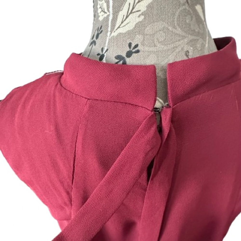 BCBGeneration Women's L Red Wine Sleeveless Mock Neck Mini Relaxed Fit Dress - Picture 4 of 16